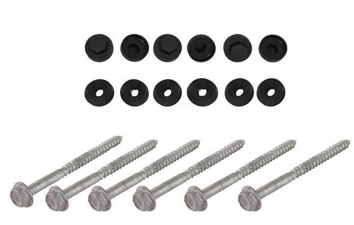 Kit de fixation pour profil 16 mm blanc RAL 9010, sachet de 50 vis avec capuchons et rondelles