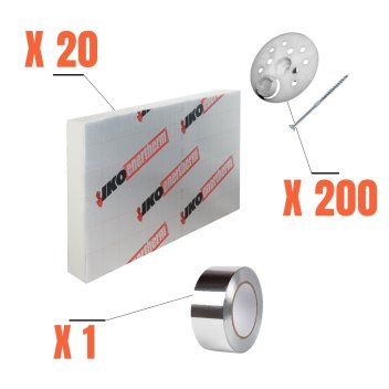 Vignette Kit complet d'isolation intérieur polyurethane 50 mm - 14.40m²