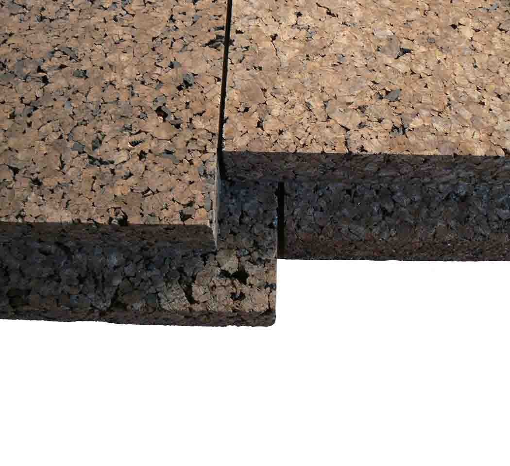Panneaux de liège 100 mm x 50 cm x 100 cm, bords mi bois