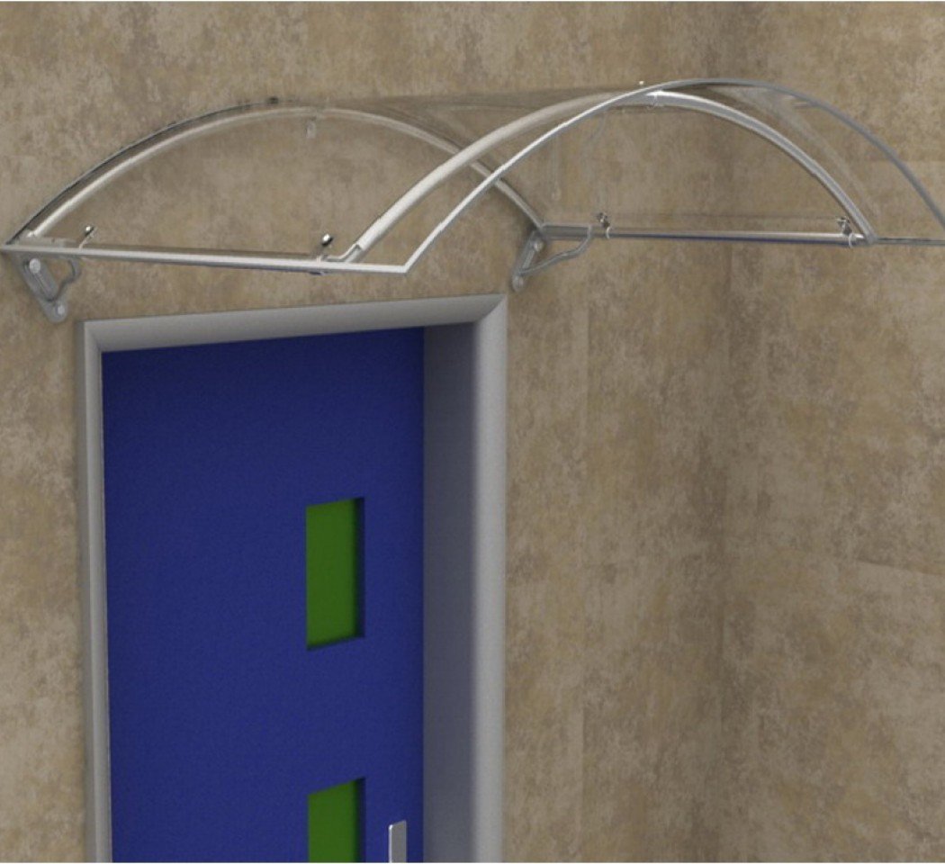 Marquise pour porte d'entrée Liverpool 120x90 Aluminium