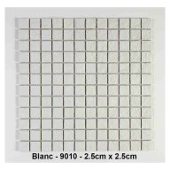 Mosaique lisse, Blanche , carreaux de 5 cm, rouleau de 1 m x 50 cm