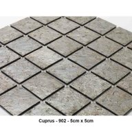 Mosaique pierre naturelle , Cuprus , carreaux de 5 cm, rouleau de 1 m x 50 cm
