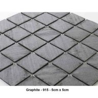Mosaique pierre naturelle , Graphite , carreaux de 5 cm, rouleau de 1 m x 50 cm