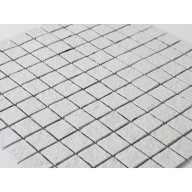 Mosaique texturée Blanche , carreaux de 5 cm, rouleau de 30 cm x 30 cm