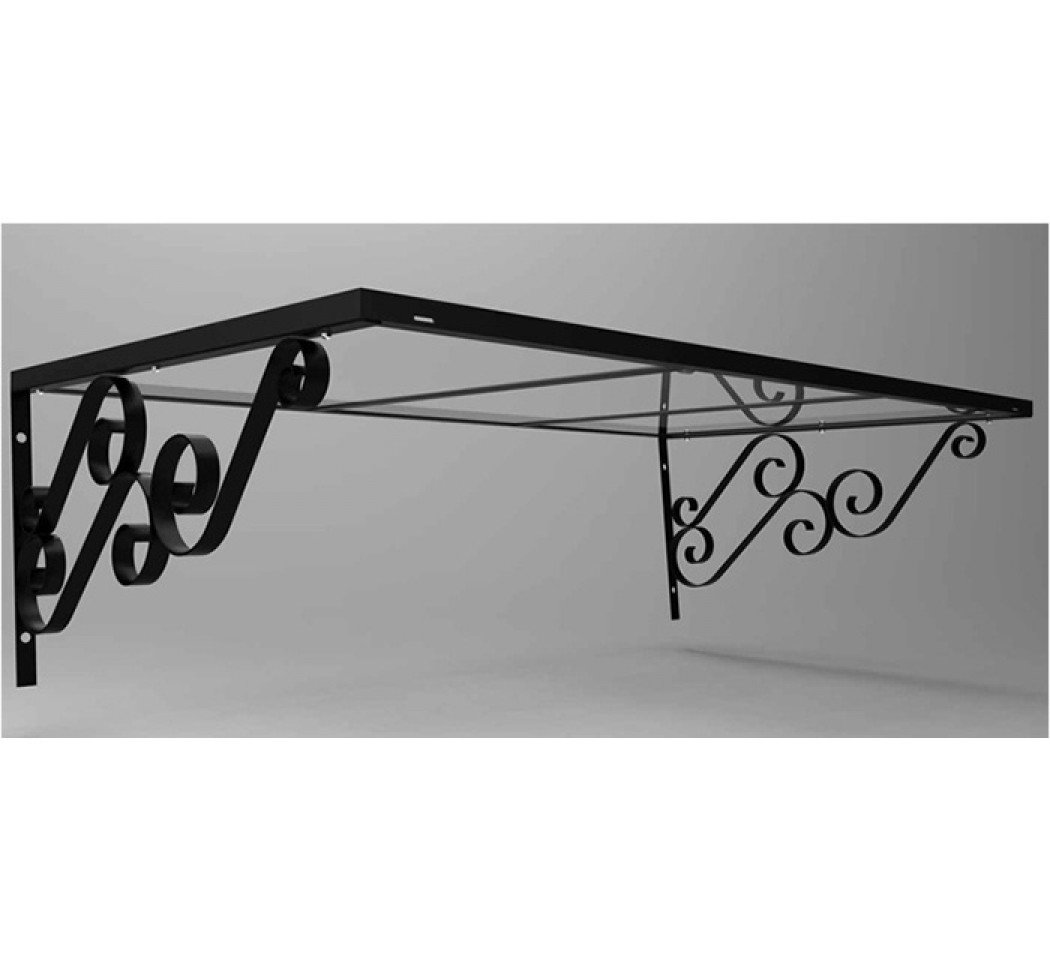 Marquise pour porte d'entrée Newport 140x80 Noir