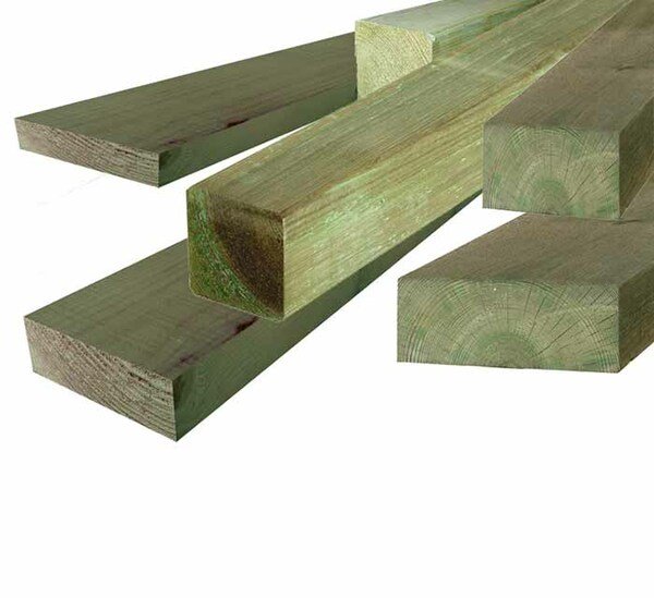 Lambourde 45 x 95 mm x 4 m, pin sylvestre, traité CL4 vert