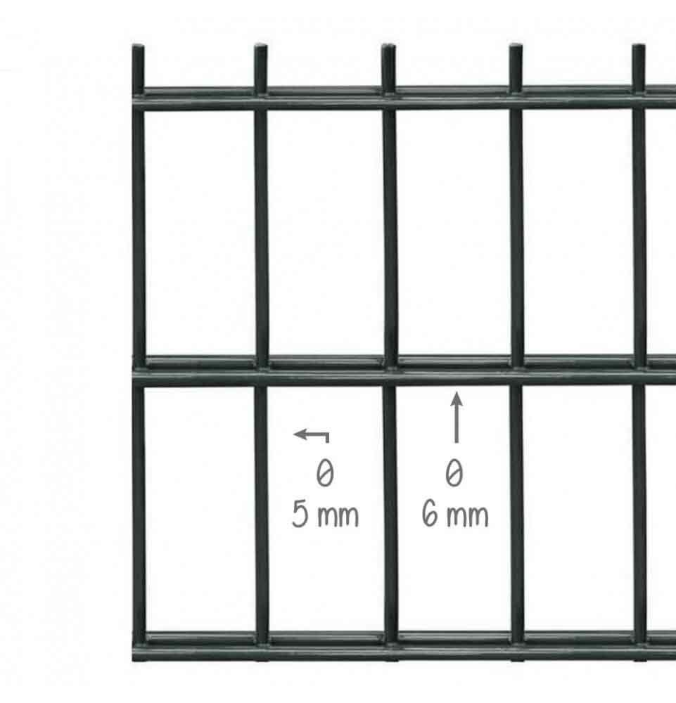 Kit grillage rigide 5 ml, à sceller double fil de 6/5/6 mm, hauteur 1.03 m, gris