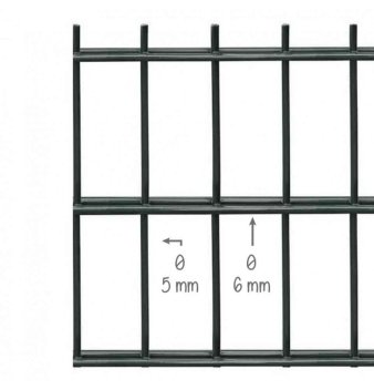 Vignette Kit grillage rigide 5 ml, à sceller double fil de 6/5/6 mm, hauteur 1.83 m, gris