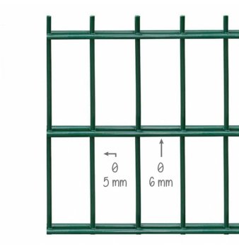 Vignette Kit grillage rigide 10 ml, à sceller double fil de 6/5/6 mm, hauteur 2.03 m, vert