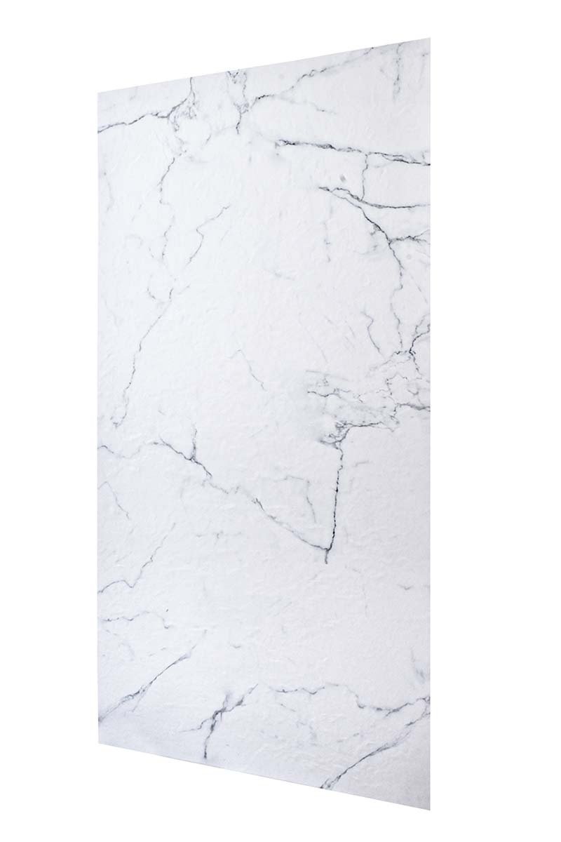Panneau d'habillage mural 250 x 120 cm x 3 mm résine imitation Marbre couleur blanc