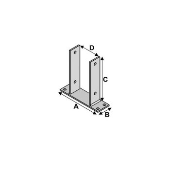 Vignette Pied poteau en U, 71 mm