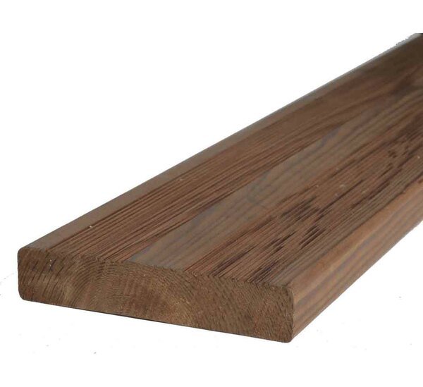 Lame de terrasse 26 x 140 mm, pin du nord, thermotraité - profil 1 face double peigne
