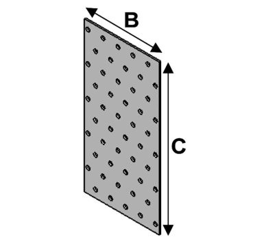 Vignette Plaque perforée, 120 mm x 300 mm