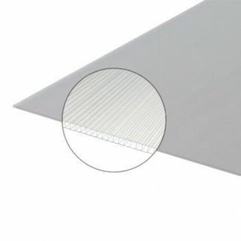 Vignette Plaque de polycarbonate 4 mm transparent - double paroi, dimensions 2000 mm x 1050 mm