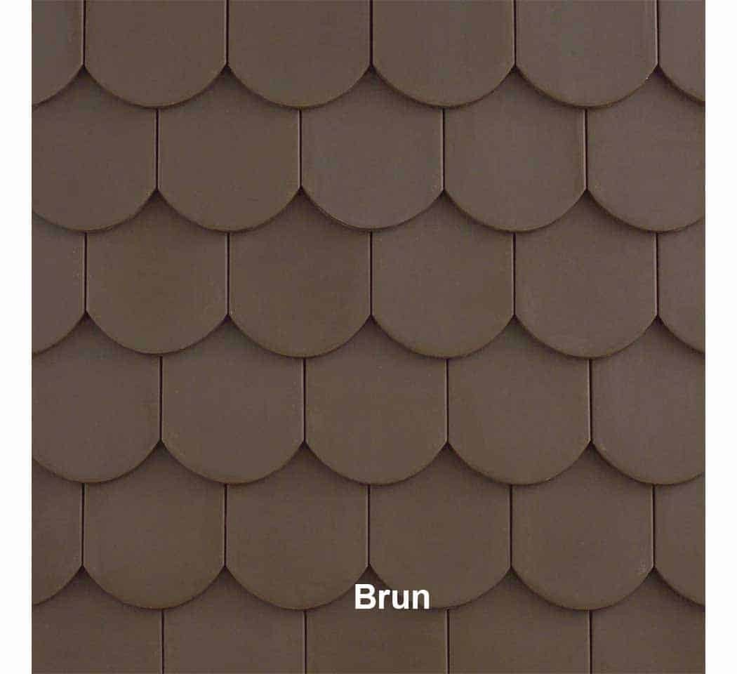 Tuile plate 18 x 38 écaille couleur brune