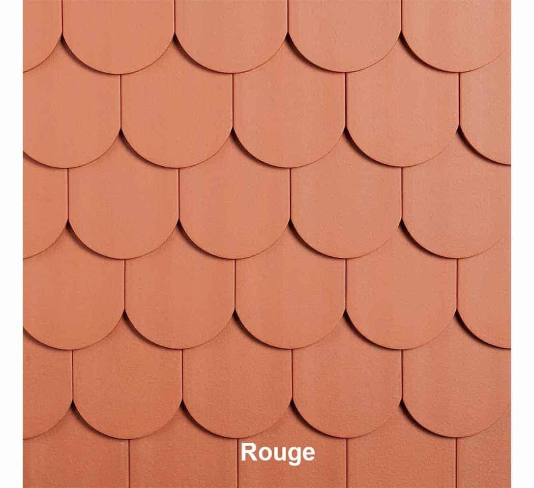 Tuile plate 18 x 38 écaille couleur rouge