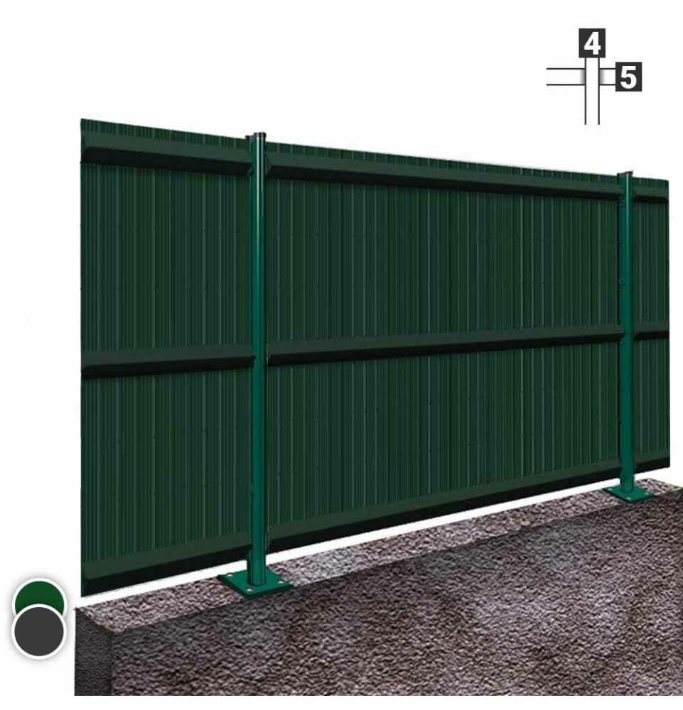 Kit grillage rigide 10 ml, avec platine à visser, fil de 4/5 mm, hauteur 1.03 m, avec occult. vert