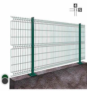 Vignette Kit grillage rigide 12.5 ml, avec platine à visser, fil de 5/5 mm, hauteur 1.53 m, vert