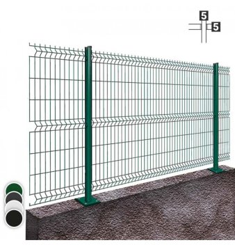 Vignette Kit grillage rigide 27.5 ml, avec platine à visser, fil de 5/5 mm, hauteur 1.03 m, vert