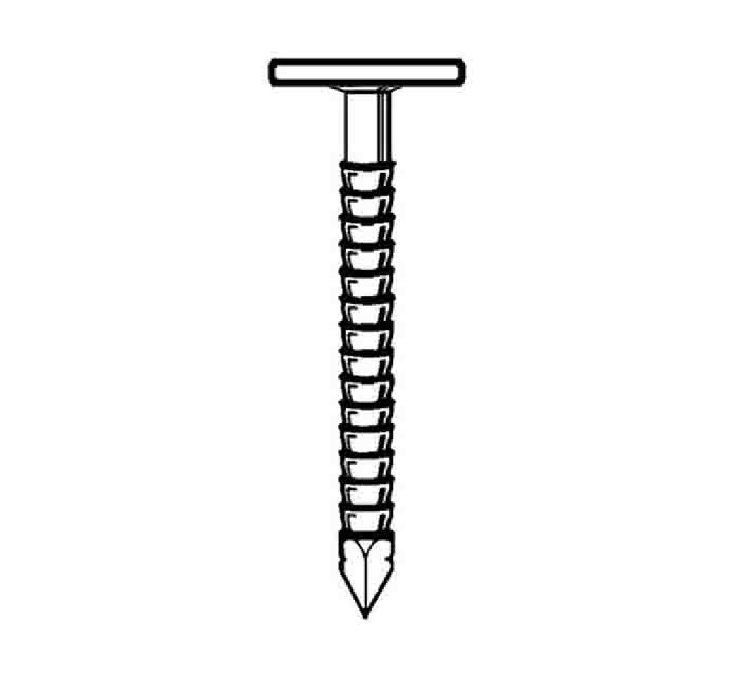 Pointe tête extra large annelée inox A4 (18/10), 2,8/3,1 mm x 25 mm