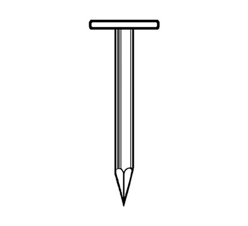 Pointe tête extra large lisse galvanisée, 2,5 mm x 27 mm