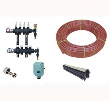 Vignette Kit plancher chauffant hydraulique 50 m² – Collecteur polymère – PER BAO