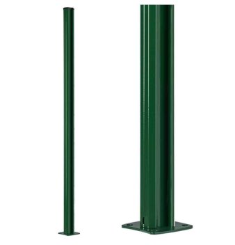 Vignette Poteau à clips sur platine à visser pour grillage rigide couleur vert, hauteur 107 cm