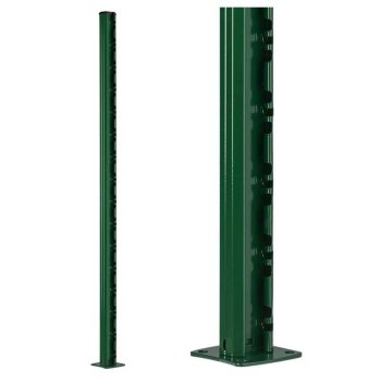 Vignette Poteau à encoche sur platine pour grillage rigide couleur vert, hauteur 157 cm