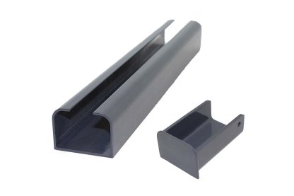 Vignette Poteau de départ/fin en aluminium, recoupable 42 mm x 60 mm x 2.32 m, avec capot