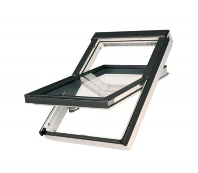 Vignette Fenêtre de toit, en PVC blanc, chassis métal, vitrage U3 - 114 x 118 cm