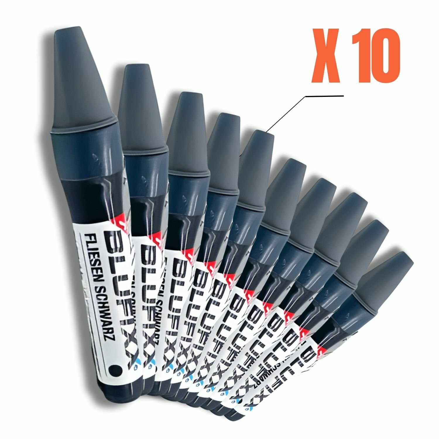 BLUFIXX-PRO Recharge de réparation carrelage - Noir - PACK de 10 Recharges