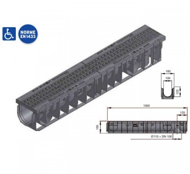 Vignette caniveau RECYFIX pro 100, type 01