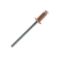 Rivet cuivre/acier tête plate 4.0 mm x 12 mm