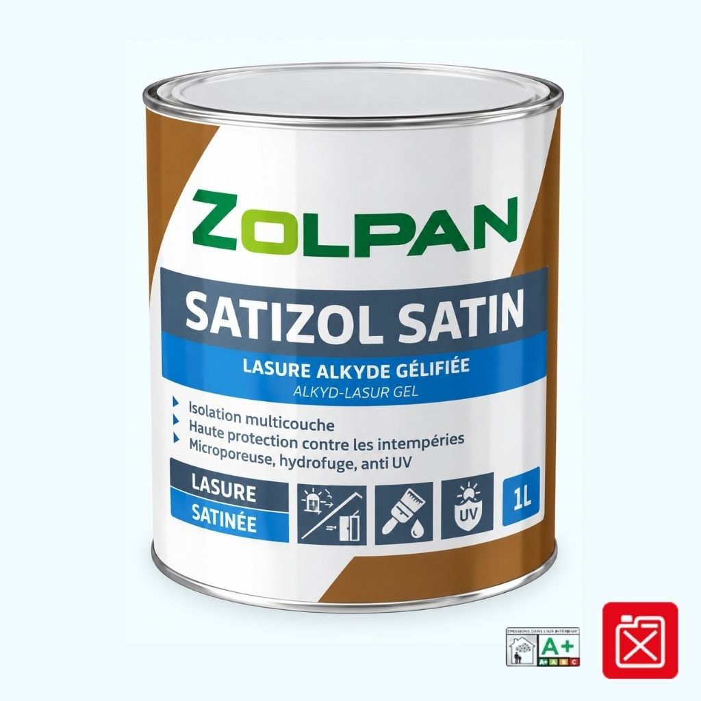 Lasure alkyde satinée. Microporeuse, hydrofuge, anti UV.