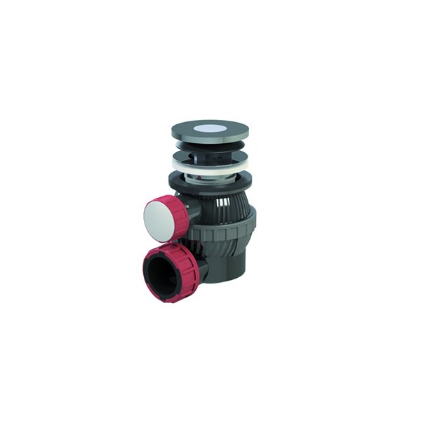 Siphon avec vidage clic-clac, bonde chromée