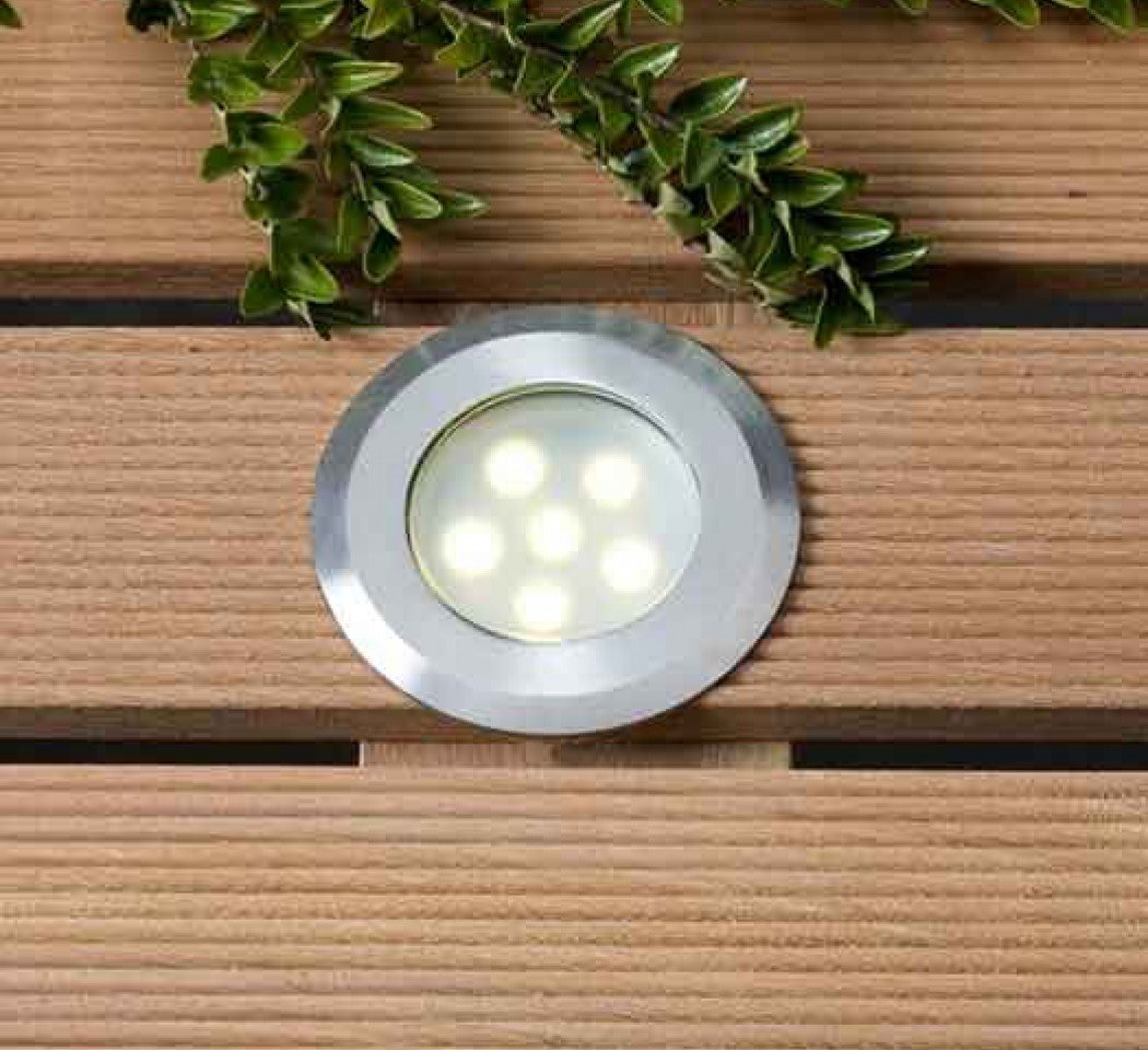 Spot led encastré Sirius pour terrasse ou sols de jardin, blanc chaud