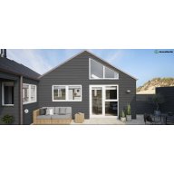 Bardage clin à emboîtement fibres-ciment hardie Plank VL, couleur gris anthracite, cédar