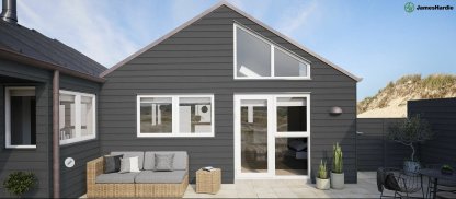Vignette Bardage clin à emboîtement fibres-ciment hardie Plank VL, couleur gris anthracite, cédar