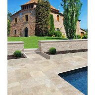 Margelle de piscine ou couvertine CLASSHADE, bords droits, surface vieillie, 33 cm x 61 cm x 8 cm
