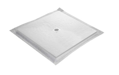 Vignette Receveur résine 100 x 100 cm blanc imitation ardoise - grille carrée centrée