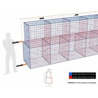 Kit gabion, 200 cm (H) x 100 cm + 70 cm, pour soutènement, assemblage spirales, mailles 5 x 10 cm, grilles non visibles mailles 10 x 10 cm