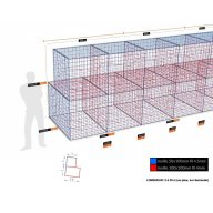 Kit gabion, 200 cm (H) x 150 cm + 100 cm, pour soutènement, assemblage spirales, mailles 5 x 10 cm, grilles non visibles mailles 10 x 10 cm