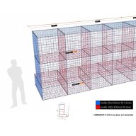 Kit gabion, 250 cm (H) x 150 cm + 100 cm + 100 cm, pour soutènement, assemblage spirales, mailles 5 x 10 cm, grilles non visibles mailles 10 x 10 cm