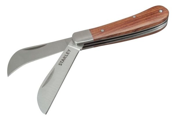 Couteau électricien 2 lames manche en bois