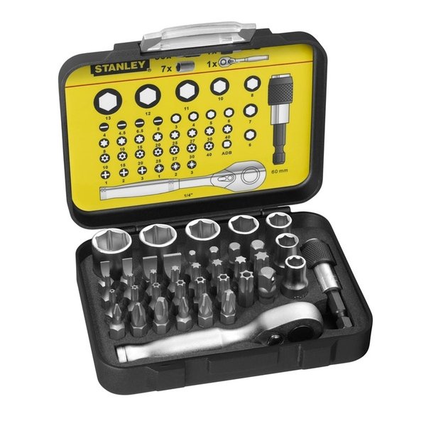 Coffret 39 pièces 1/4" 25mm + cliquet