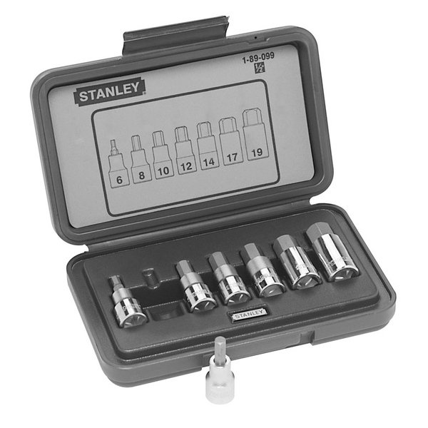 Coffret de 7 douilles 1/2", 6 pans