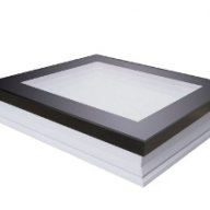 Fenêtre plane fixe pour toit plat, quadruple vitrage - 60 cm x 60 cm