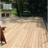 Lame de terrasse 26 x 140 mm, pin sylvestre thermotraité - profil lisse