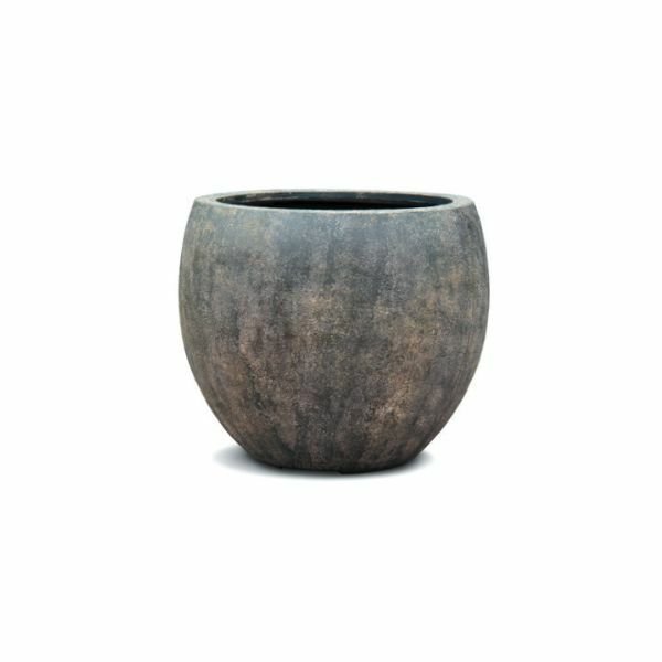 Vase rond bord évasé Trento MM Cuivre brun, aspect Antique