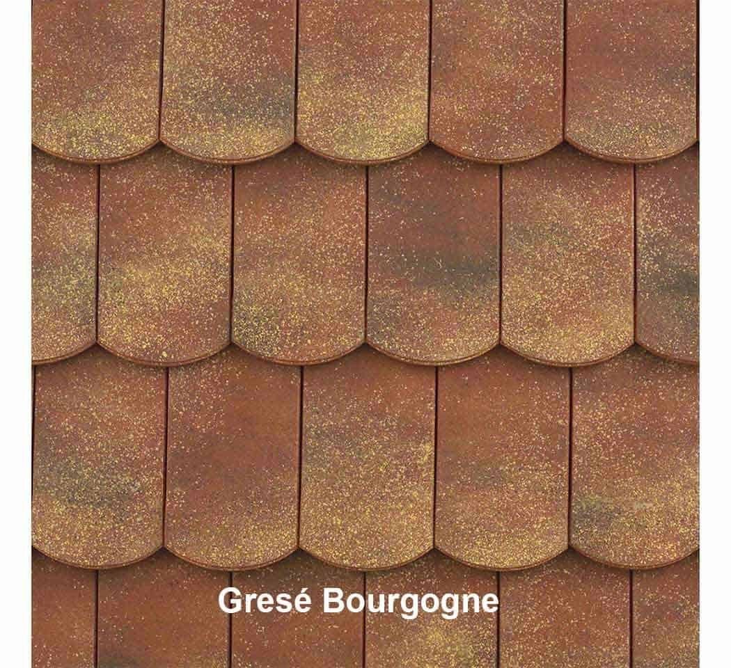 Tuile VAUBAN écaille colori gresé bourgogne